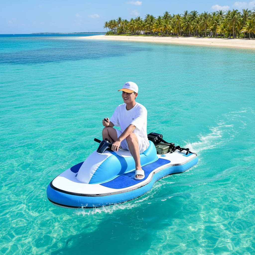 Water jet ski on tropical water